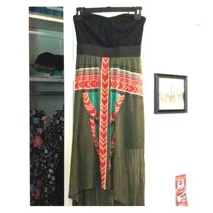 Strapless high-low dress